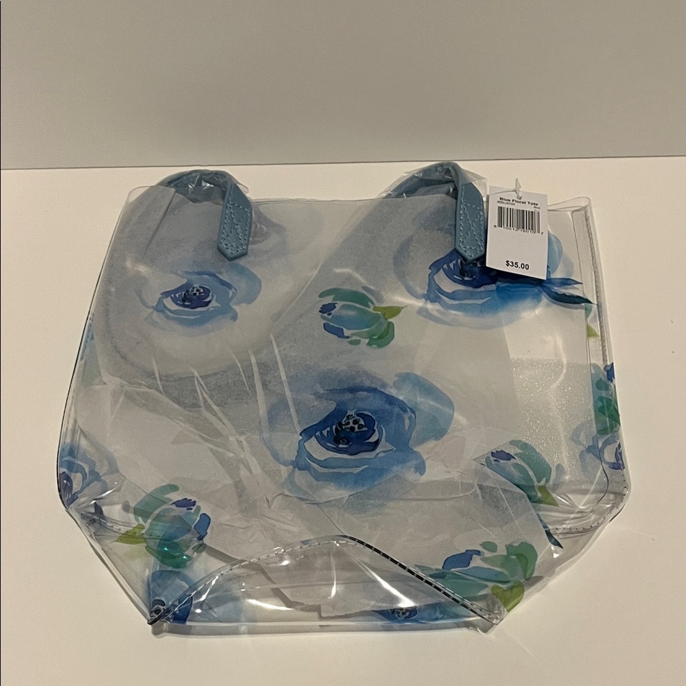 Clear Floral PVC Tote - NWT